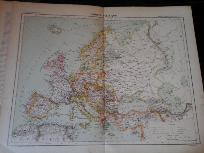 Harta color 37/46 cm - Europe 8 -Atlas de Geographie Moderne, Paris, 1901