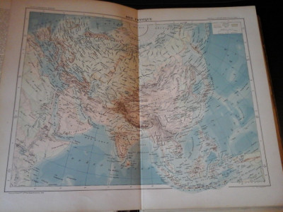 Harta color 37/46 cm - Asia 35 - Atlas de Geographie Moderne, Paris, 1901 foto