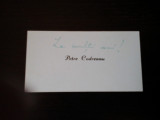 Carte de vizita Petre Codreanu, cu dedicatie