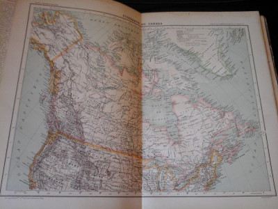 Harta color 37/46 cm - Canada 56 - Atlas de Geographie Moderne, Paris, 1901 foto