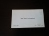 Carte de vizita Prof. Vasile Popeangă, cu dedicatie