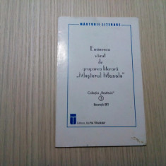 EMINESCU vazut de Gruparea Literara "MESTERUL MANOLE" - 1997, 32 p.