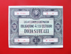 ROMANIA - 200 Lei Obligatiune CEC - R.P.R. foto