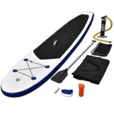 Set placa de stand up paddle SUP surf gonflabila, albastru ?i alb foto