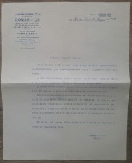 Scrisoare-reclama Laboratoires Clin Comar &amp; Cie// produse farmaceutice
