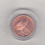 Bnk mnd Los Coyotes 1 cent 2011 unc , fauna Californiei, America de Nord