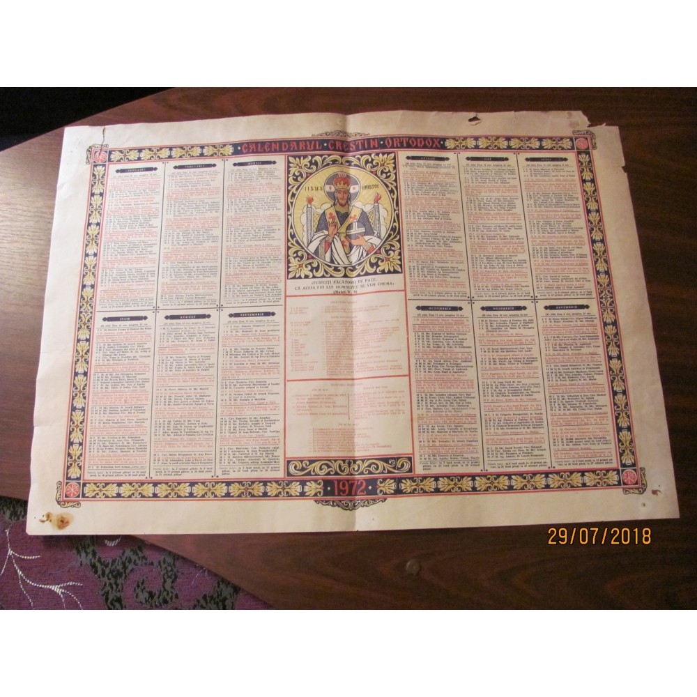 GE Calendarul Calendar Crestin Ortodox 1972 / unifata Okazii.ro