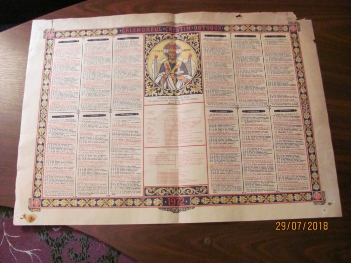 GE - Calendarul Calendar Crestin Ortodox 1972 / unifata GE - Calendarul Calendar Crestin Ortodox 1972 / unifata