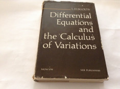 DIFFERENTIAL EQUATIONS AND THE CALCULUS OF VARIATIONS -L. ELSGOLTS-RF5/3 foto