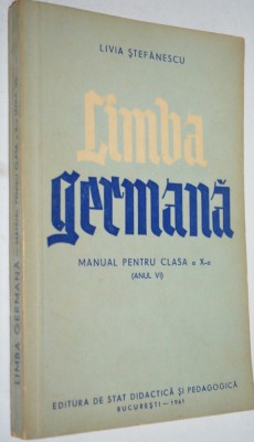Manual limba Germana pentru clasa X-a 1961 foto