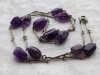 Argint COLIER cu AMETISTE MOV splendid VECHI superb DE EFECT vintage ELEGANT rar