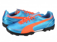 Ghete fotbal Puma EvoSPEED 5.2 TT blue-fl peach-fl yellow 10287804 foto