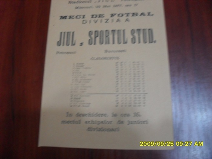 program Jiul - Sportul Stud.