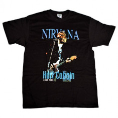 Tricou ROCK Kurt Cobain ( Nirvana ) - logo albastru foto