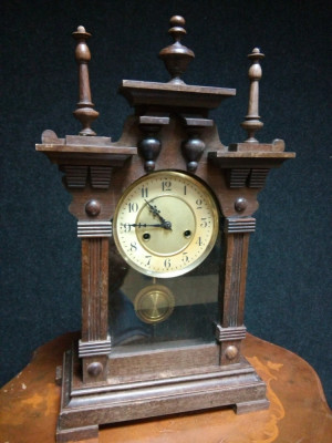 Ceas antic de colecție pentru șemineu,birou sec.19 foto