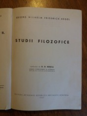 Studii filozofice - HEGEL / R2S foto