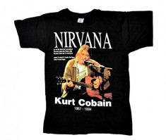 Tricou rock 180 gr. Kurt Cobain - Nirvana 1967 - 1994 foto
