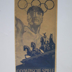 Raritate! Brosura originala cu programul Olimpiadei naziste de la Berlin 1936