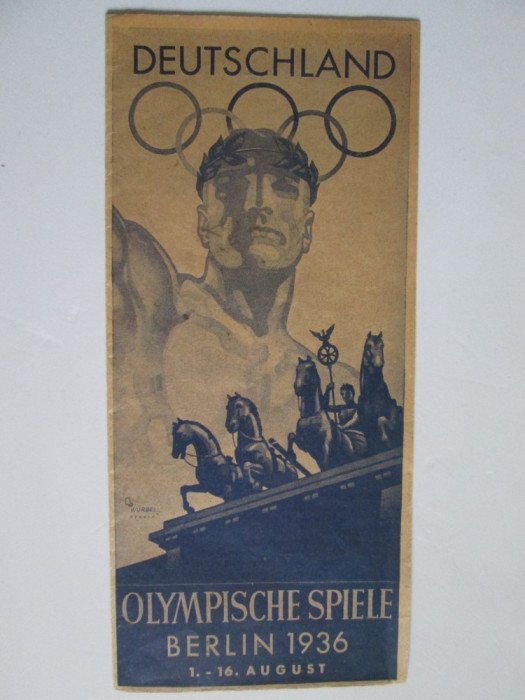 Raritate! Brosura originala cu programul Olimpiadei naziste de la Berlin 1936