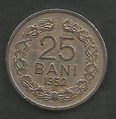 ROMANIA RPR 25 BANI 1952 [1] livrare in cartonas foto