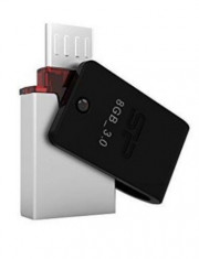 Stick USB Silicon Power Mobile X31, 8GB, USB 3.1, Micro USB (Negru) foto