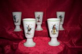 Set cinci pahare Mazagran, portelan Limoges, colectie, cadou, vintage