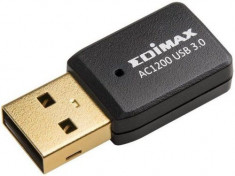 Adaptor Wireless Edimax EW-7822UTC, 1200 Mbps, USB 3.0 (Negru) foto