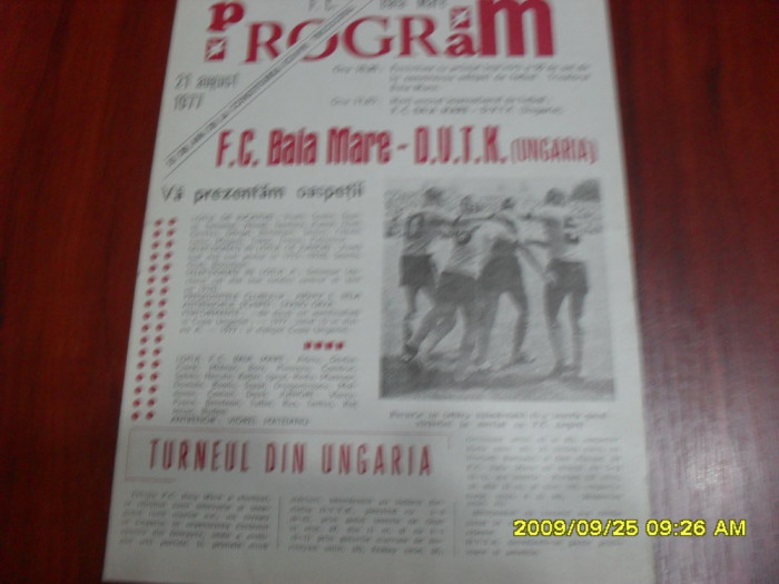program FC Baia Mare - DVTK [Ungaria]