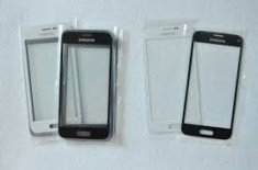 Geam Samsung Galaxy S5 mini alb negru auriu + folie sticla foto