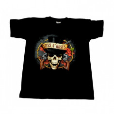 Tricou Rock 195 gr. Guns N Roses - Moartea cu Joben ( Fruit Of The Loom ) foto