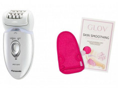 Epilator Panasonic ES-ED53-W503 Wet/Dry 48 pensete 4 accesorii 2 viteze Alb + Manusa masaj CADOU foto