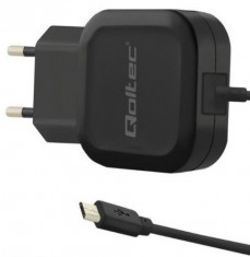 Incarcator Retea Qoltec, 5V/2.4A, Micro USB (Negru) foto