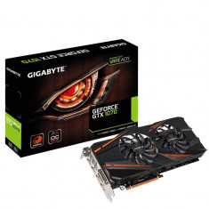 Placa video GIGABYTE NVIDIA GeForce? GTX 1070 WINDFORCE OC, GV-N1070WF2OC-8GD, PCI-E 3.0 x 16, 8192MB GDDR5, 256 bit, Base / Boost clock# 1556 bulk foto