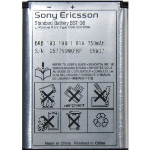 Acumulator Sony Ericsson BST- 36 BST 36 pt J220i J230C J230i J300i K310i K320i K510i L790i K800i W300i W810i Z550i foto