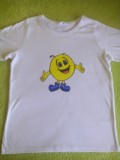 Tricou personalizat smile, 5-6 ani, Alb, Smiley