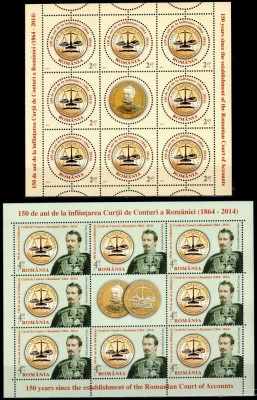 Romania 2014, LP 2026 c, Curtea Conturi, minicoli de 8+1, MNH! LP 69,00 lei foto