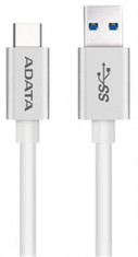 Cablu de date A-DATA ACA3AL-100CM-CSV, Lightning/USB-C 3.1A, Aluminiu (Alb) foto