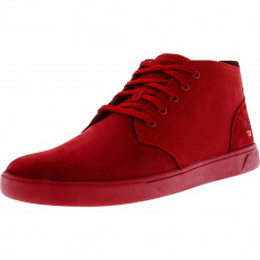 Timberland barbati Groveton Leather And Textile Chukka Red Mono Ankle-High Fashion Sneaker foto
