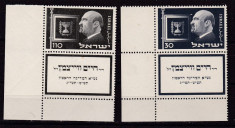 Israel 1952 C.Weizmann MI 77-78 MNH w50 foto