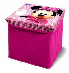 Taburet si cutie depozitare jucarii Disney Minnie Mouse foto