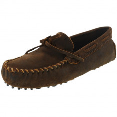 Minnetonka barbati Original Brown Ankle-High Leather Loafer foto
