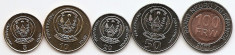 Rwanda Set 5 - 5, 10, 20, 50, 100 Amafar 2007/11 - UNC !!! foto