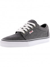 Vans barbati Chukka Low Chambray Black / Grey Ankle-High Canvas Skateboarding Shoe foto