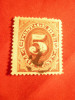 Timbru 5 C Postage Due 1889 SUA ,stampilat rosu-brun