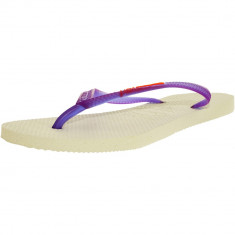 Havaianas dama H. Sl Logo Pop-Up White/Purple Rubber Sandal foto