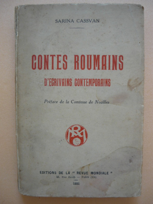 SARINA CASSVAN - CONTES ROUMAINS D&#039;ECRIVAINS CONTEMPORAINS ( AUTOGRAF ) - 1931