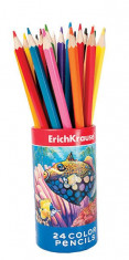 Set 24 creioane colorate hexagonale in tub foto