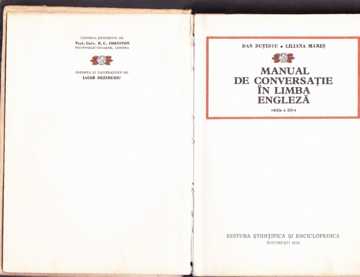 MANUAL DE CONVERSATIE IN LIMBA ENGLEZA