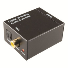 Convertor semnal audio digital-analog, 2 socluri RCA stereo, LED, Home foto