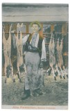 2187 - Ethnic, MEAT SELLER, Romania - old postcard - unused